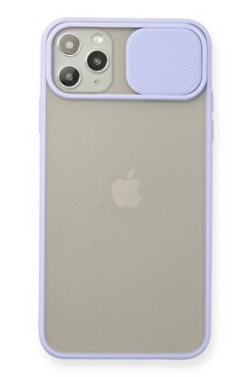 CepteToptan iPhone 11 Pro Max Kılıf Palm Buzlu Kamera Sürgülü Silikon - Lila - DROPX7109-4425