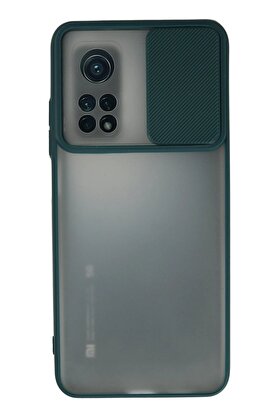 CepteToptan Xiaomi Mi 10T Kılıf Palm Buzlu Kamera Sürgülü Silikon - Yeşil - DROPX2602-8814