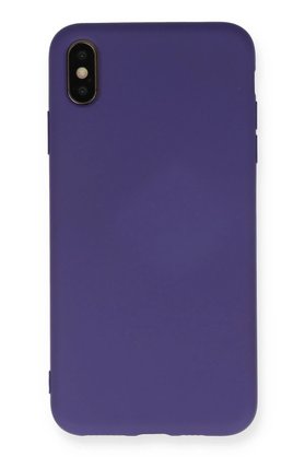CepteToptan iPhone XS Max Kılıf Nano içi Kadife Silikon - Mor - DROPX8063-5644