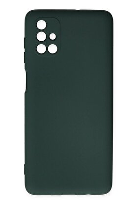 CepteToptan Samsung Galaxy M51 Kılıf Nano içi Kadife Silikon - Koyu Yeşil - DROPX2269-8265
