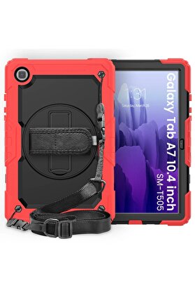CepteToptan Samsung Galaxy Tab A7 10.4 Kılıf Pars Tablet Kapak - Kırmızı - DROPX9578-3955