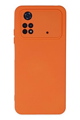 CepteToptan Xiaomi Poco M4 Pro 4G Kılıf Nano içi Kadife Silikon - Turuncu - DROPX5275-8859