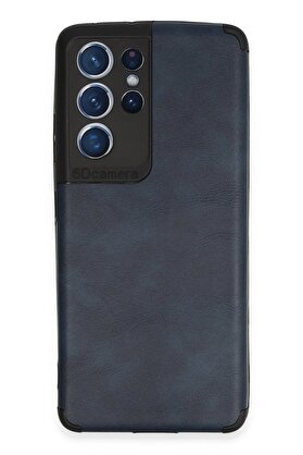 CepteToptan Samsung Galaxy S21 Ultra Kılıf Loop Deri Silikon - Lacivert - DROPX5519-5795