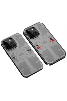 CepteToptan iPhone 14 Pro Kılıf Mekanik Bumper Kapak - Siyah - DROPX4590-3577