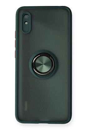 CepteToptan Xiaomi Redmi 9A Kılıf Montreal Yüzüklü Silikon Kapak - Yeşil - DROPX8863-5701