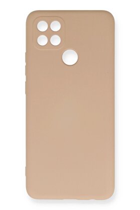 CepteToptan Oppo A15 Kılıf Nano içi Kadife Silikon - Pudra - DROPX4195-1377