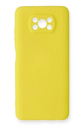 CepteToptan Xiaomi Pocophone X3 Kılıf Nano içi Kadife Silikon - Sarı - DROPX1818-5358