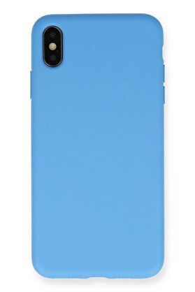 CepteToptan iPhone XS Max Kılıf Nano içi Kadife Silikon - Mavi - DROPX1063-2234