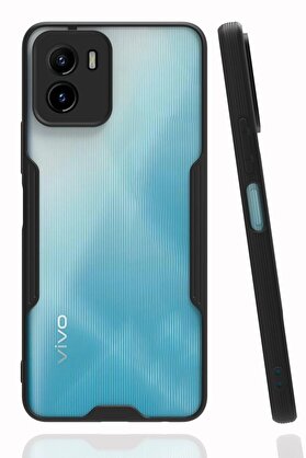 CepteToptan Vivo Y15S Kılıf Platin Silikon - Siyah - DROPX2413-4862
