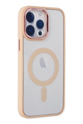 CepteToptan iPhone 14 Pro Kılıf Room Magneticsafe Silikon - Pudra - DROPX8942-2970