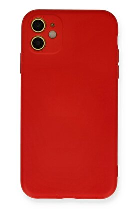 CepteToptan iPhone 11 Kılıf Nano içi Kadife Silikon - Kırmızı - DROPX1076-4973