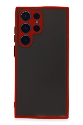 CepteToptan Samsung Galaxy S22 Ultra Kılıf Montreal Silikon Kapak - Kırmızı - DROPX3398-6097