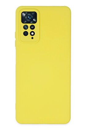 CepteToptan Xiaomi Redmi Note 11 Pro Kılıf Nano içi Kadife Silikon - Sarı - DROPX9016-1046