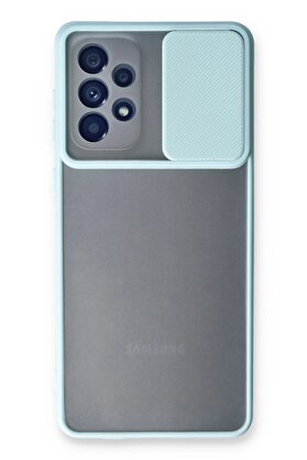 CepteToptan Samsung Galaxy A53 5G Kılıf Palm Buzlu Kamera Sürgülü Silikon - Turkuaz - DROPX2378-5075