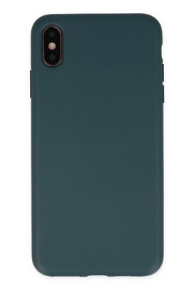 CepteToptan iPhone XS Max Kılıf Nano içi Kadife Silikon - Koyu Yeşil - DROPX4706-5478