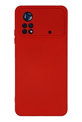 CepteToptan Xiaomi Poco X4 Pro 5G Kılıf Nano içi Kadife Silikon - Kırmızı - DROPX7598-2030