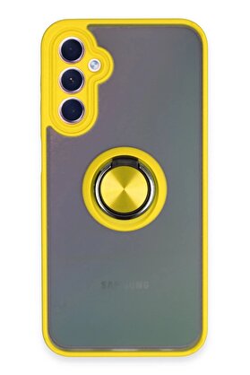 CepteToptan Samsung Galaxy A24 4G Kılıf Montreal Yüzüklü Silikon Kapak - Sarı - DROPX2166-6476