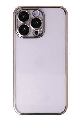 CepteToptan iPhone 14 Pro Max Kılıf Lensli Silikon - Gold - DROPX7073-3729