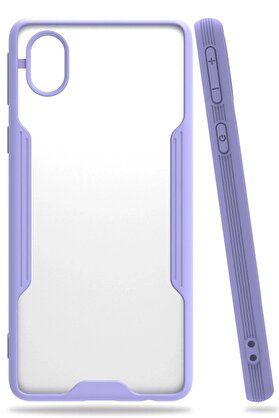 CepteToptan Samsung Galaxy A01 Core Kılıf Platin Silikon - Lila - DROPX4945-9050