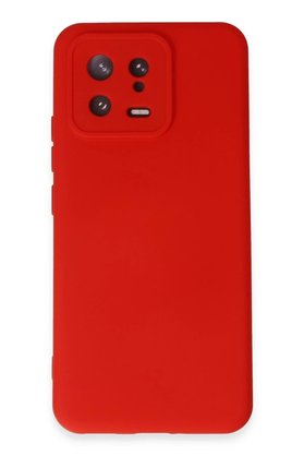 CepteToptan Xiaomi Mi 13 Kılıf Nano içi Kadife Silikon - Kırmızı - DROPX1752-4895