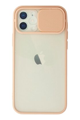 CepteToptan iPhone 12 Kılıf Palm Buzlu Kamera Sürgülü Silikon - Pembe - DROPX9830-4487