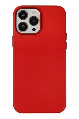 CepteToptan iPhone 13 Pro Max Kılıf Asya Deri Silikon - Kırmızı - DROPX9366-6550