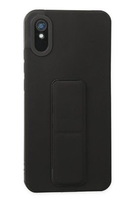 CepteToptan Xiaomi Redmi 9A Kılıf Mega Standlı Silikon - Siyah - DROPX9085-7024