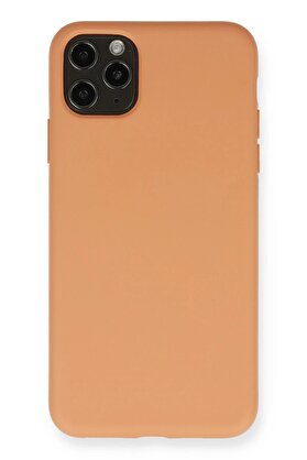 CepteToptan iPhone 11 Pro Max Kılıf Nano içi Kadife Silikon - Mat Turuncu - DROPX2317-9827