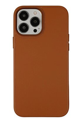 CepteToptan iPhone 13 Pro Kılıf Asya Deri Silikon - Kahverengi - DROPX9983-1718