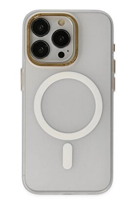 CepteToptan iPhone 15 Pro Max Kılıf Lodos Magneticsafe Mat Kapak - Şeffaf - DROPX8739-8791