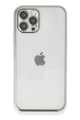 CepteToptan iPhone 12 Pro Max Kılıf Lensli Silikon - Gümüş - DROPX3236-2870
