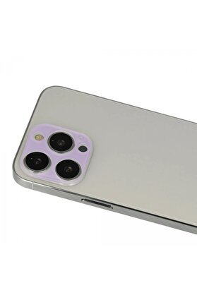 CepteToptan iPhone 13 Pro Max Rainbow Kamera Lens Koruma Cam - Mor - DROPX3605-9326
