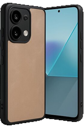 CepteToptan Xiaomi Redmi Note 13 Pro 4G Kılıf Aras Deri Kapak - Pudra - DROPX7031-6546