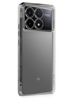 CepteToptan Xiaomi Poco X6 Pro Kılıf Lensli Silikon - Gümüş - DROPX1975-5907