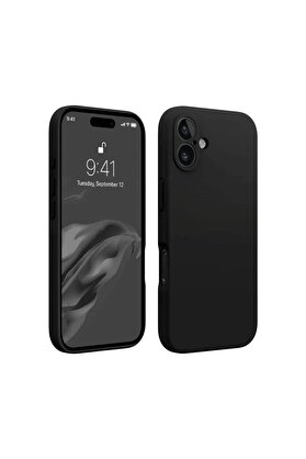 CepteToptan iPhone 16 Plus Kılıf First Silikon - Siyah - DROPX5766-9617