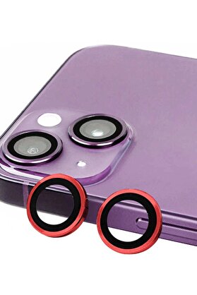 CepteToptan iPhone 14 Raze Metal Kamera Lens - Kırmızı - DROPX3735-9817