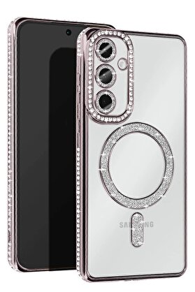 CepteToptan Samsung Galaxy S25 Kılıf Joke Simli Magneticsafe Kılıf - Gümüş - DROPX7019-3489