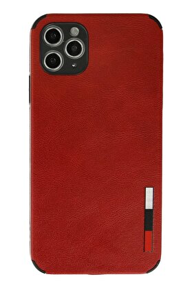 CepteToptan iPhone 11 Pro Kılıf Loop Deri Silikon - Kırmızı - DROPX4679-7839