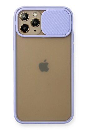 CepteToptan iPhone 11 Pro Kılıf Palm Buzlu Kamera Sürgülü Silikon - Lila - DROPX6625-3613