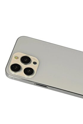 CepteToptan iPhone 12 Pro Rainbow Kamera Lens Koruma Cam - Gold - DROPX7162-2268