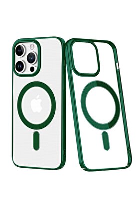 CepteToptan iPhone 14 Pro Max Kılıf Element Magneticsafe Sert Kapak - Köknar Yeşili - DROPX6203-9113
