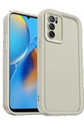 CepteToptan Oppo A16 Kılıf Viera Silikon - Krem - DROPX1760-2187