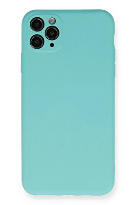 CepteToptan iPhone 11 Pro Max Kılıf Nano içi Kadife Silikon - Turkuaz - DROPX1414-6599