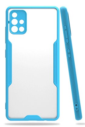 CepteToptan Samsung Galaxy A71 Kılıf Platin Silikon - Mavi - DROPX4985-2346