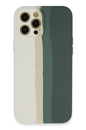 CepteToptan iPhone 12 Pro Kılıf Ebruli Lansman Silikon - Beyaz-Gri - DROPX3488-7294