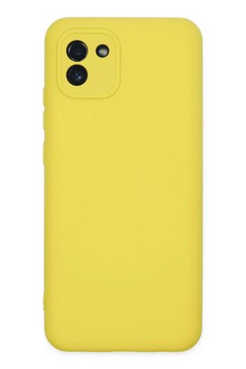 CepteToptan Samsung Galaxy A03 Kılıf Nano içi Kadife Silikon - Sarı - DROPX9017-5666