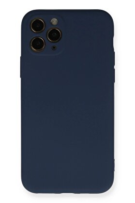 CepteToptan iPhone 11 Pro Kılıf Nano içi Kadife Silikon - Lacivert - DROPX7947-8257