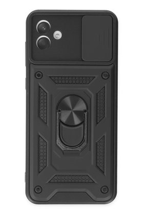 CepteToptan Samsung Galaxy A04 Kılıf Pars Lens Yüzüklü Silikon - Siyah - DROPX9387-2420