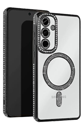 CepteToptan Samsung Galaxy S25 Edge Joke Simli Magneticsafe Kılıf - Siyah - DROPX7208-3035
