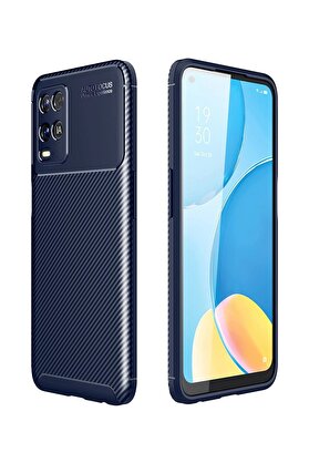 CepteToptan Oppo A54 4G Kılıf Auto Focus Karbon Kapak - Lacivert - DROPX6745-3293